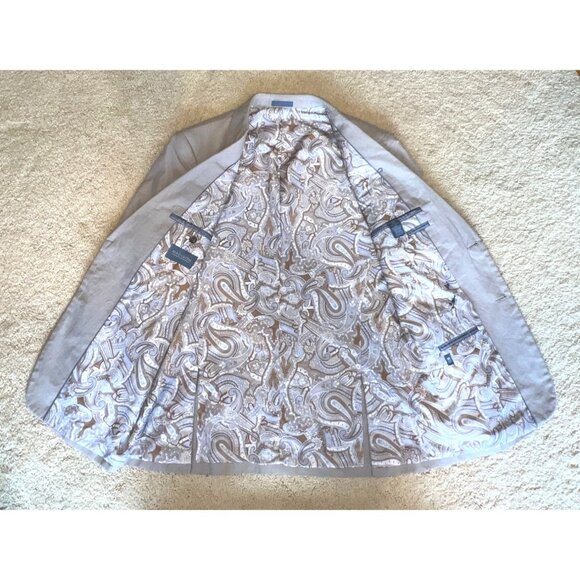 Madison Mens Beige Lined Blazer Jacket 100% Cotton Shell Polyester Lining Size 4 - Picture 4 of 8